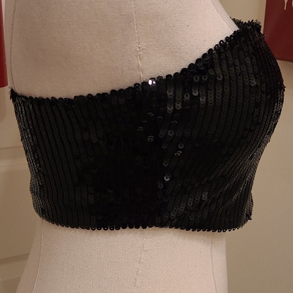 SAMPLE Say What Black Sequin Corset - Picture 8 of 10